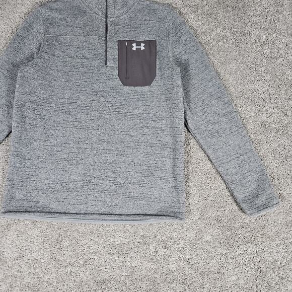Under Armour Sweatshirt Mens Medium Gray Specialist Henley 2.0 Snap Gorpcore - Picture 2 of 14